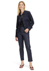 Betty Barclay High Waist Coated Slim Leg Trouser, Navy