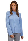 Betty Barclay Cable Stitch Knitted Jumper, Light Blue Melange