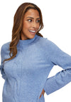 Betty Barclay Cable Stitch Knitted Jumper, Light Blue Melange