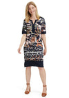 Betty Barclay Floral Print Tunic Knee Length Dress, Navy Multi