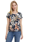 Betty Barclay Floral Print Top, Navy Multi