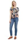 Betty Barclay Floral Print Top, Navy Multi