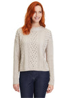 Betty Barclay Cable Knit Studded Sweater, Beige