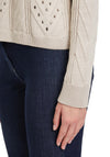 Betty Barclay Cable Knit Studded Sweater, Beige
