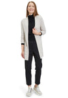 Betty Barclay Scallop Trim Pocket Long Knit Cardigan,Stone