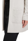 Betty Barclay Scallop Trim Pocket Long Knit Cardigan,Stone