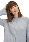 Betty Barclay Cable Stitch Knitted Jumper, Grey Melange