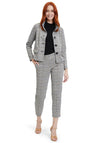 Betty Barclay Slim Leg Check Trouser, Black