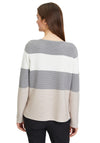 Betty Barclay Fine Knit Stripe Jumper, Grey & Beige