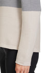 Betty Barclay Fine Knit Stripe Jumper, Grey & Beige