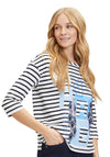 Betty Barclay Rhinestone Striped Top, Multi