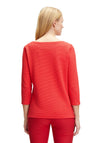 Betty Barclay Round Neck Jacquard T-Shirt, Red