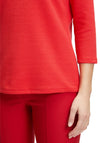 Betty Barclay Round Neck Jacquard T-Shirt, Red
