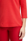 Betty Barclay Round Neck Jacquard T-Shirt, Red