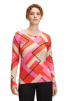 Betty Barclay Vibrant Abstract Stripe Print T-Shirt, Red
