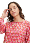 Betty Barclay Cutout Detail Geo Print Blouse, Red