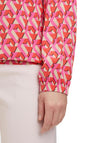 Betty Barclay Cutout Detail Geo Print Blouse, Red