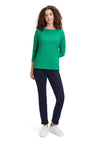 Betty Barclay Round Neck Jacquard T-Shirt, Jolly Green