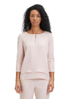 Betty Barclay Keyhole Cutout Neckline Chiffon Blouse, Misty Light Rose