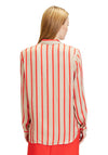 Betty Barclay Satin Feel Striped Shirt, Red & Beige