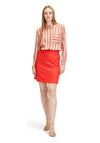 Betty Barclay Satin Feel Striped Shirt, Red & Beige
