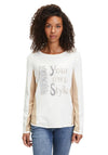 Betty Barclay Embellished Text Print Top, Cream