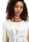 Betty Barclay Embellished Text Print Top, Cream