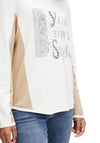 Betty Barclay Embellished Text Print Top, Cream