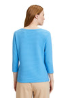 Betty Barclay Round Neck Jacquard T-Shirt, Azure Blue