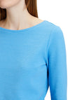 Betty Barclay Round Neck Jacquard T-Shirt, Azure Blue