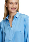 Betty Barclay Satin Feel V-Neck Blouse, Azure Blue