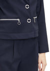 Betty Barclay Zip Accent Short Casual Blazer, Navy