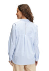 Betty Barclay Rhinestone Patch Pocket Striped Shirt, Blue & White