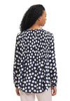 Betty Barclay Polka Dot Plisse Blouse, Navy & White