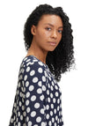 Betty Barclay Polka Dot Plisse Blouse, Navy & White