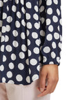 Betty Barclay Polka Dot Plisse Blouse, Navy & White