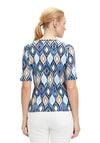 Betty Barclay Round Neck Ogee Print T-Shirt, Light Blue