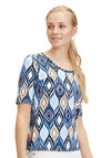 Betty Barclay Round Neck Ogee Print T-Shirt, Light Blue