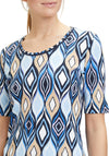 Betty Barclay Round Neck Ogee Print T-Shirt, Light Blue