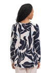 Betty Barclay Plisse Print Blouse, Dark Blue Rose
