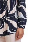 Betty Barclay Plisse Print Blouse, Dark Blue Rose