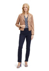 Betty Barclay V-Split Neckline Ogee Print Top, Dark Blue