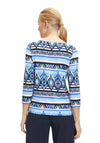 Betty Barclay Bateau Neckline Aztec Print Top, Blue