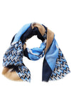 Betty Barclay Zig Zag Pattern Scarf, Dark Blue