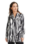 Betty Barclay Zebra Print Longline Blouse, Black & White