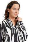 Betty Barclay Zebra Print Longline Blouse, Black & White