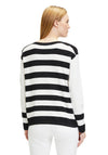 Betty Barclay Drawstring Detail Stripe Knitted Jumper, Black & Cream