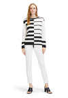 Betty Barclay Drawstring Detail Stripe Knitted Jumper, Black & Cream
