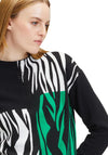 Betty Barclay High Neck Zebra Print Sweater, Black