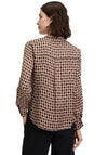 Betty Barclay Geometric Satin Long Sleeve Blouse, Brown